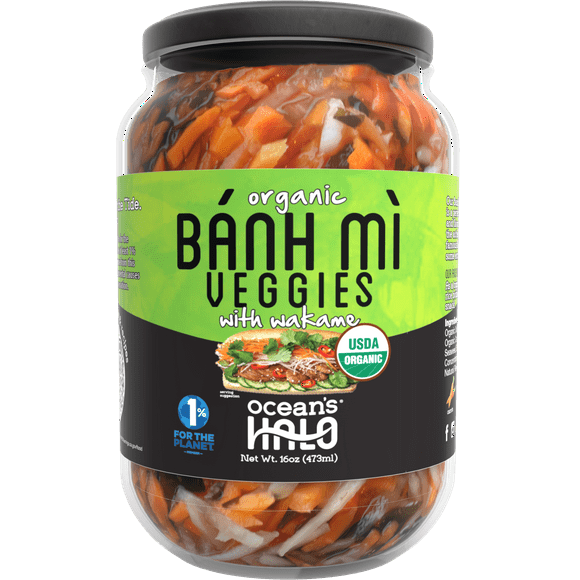 Ocean's Halo Organic Banh Mi Veggies, Crunchy Pickled Shredded Mixed Vegetables, Vegan, 16 oz.