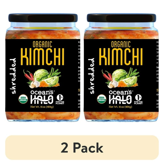 (2 pack) Ocean's Halo Organic Kimchi, Shelf Stable, 16 oz