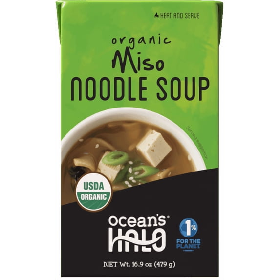 Ocean's Halo Organic Miso Noodle Soup, Heat and Eat, 16.9 oz