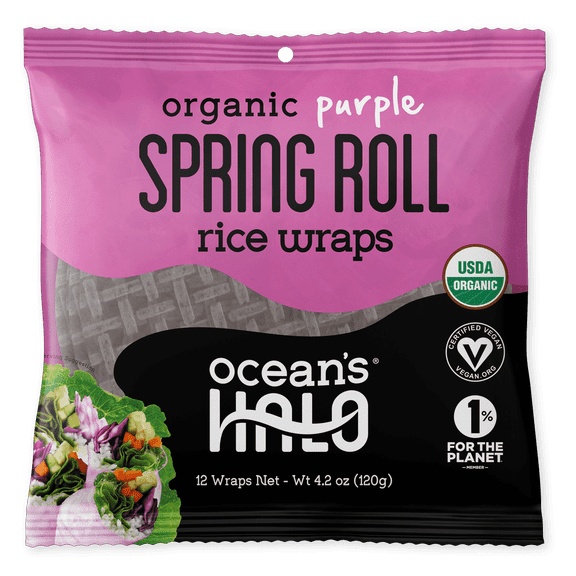 Ocean's Halo Organic Purple Spring Roll Rice Wraps, Vegan, 4.2 oz