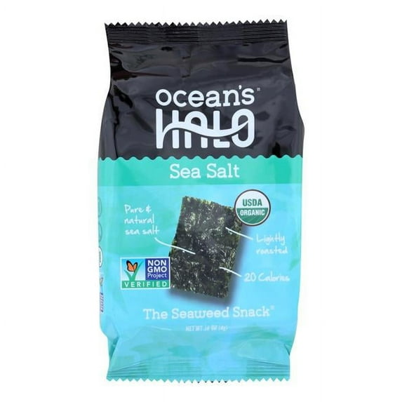 Ocean's Halo, 1pk Seaweed Snack, Sea Salt, Organic Vegan Keto Chips
