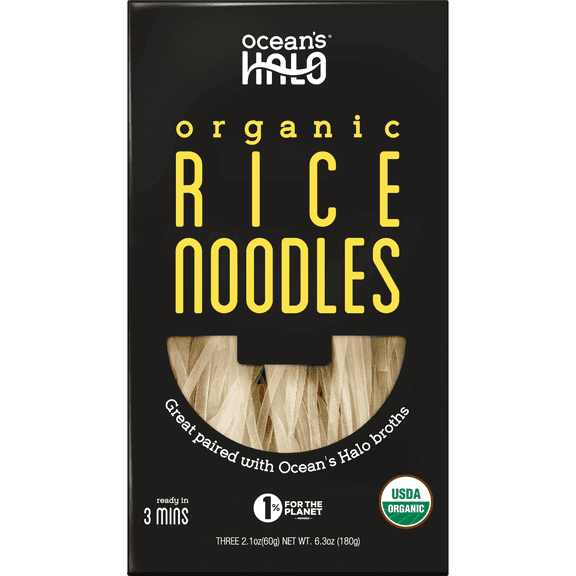 Ocean's Halo, Organic and Vegan Rice Noodles, 6.3 oz. Pack 4
