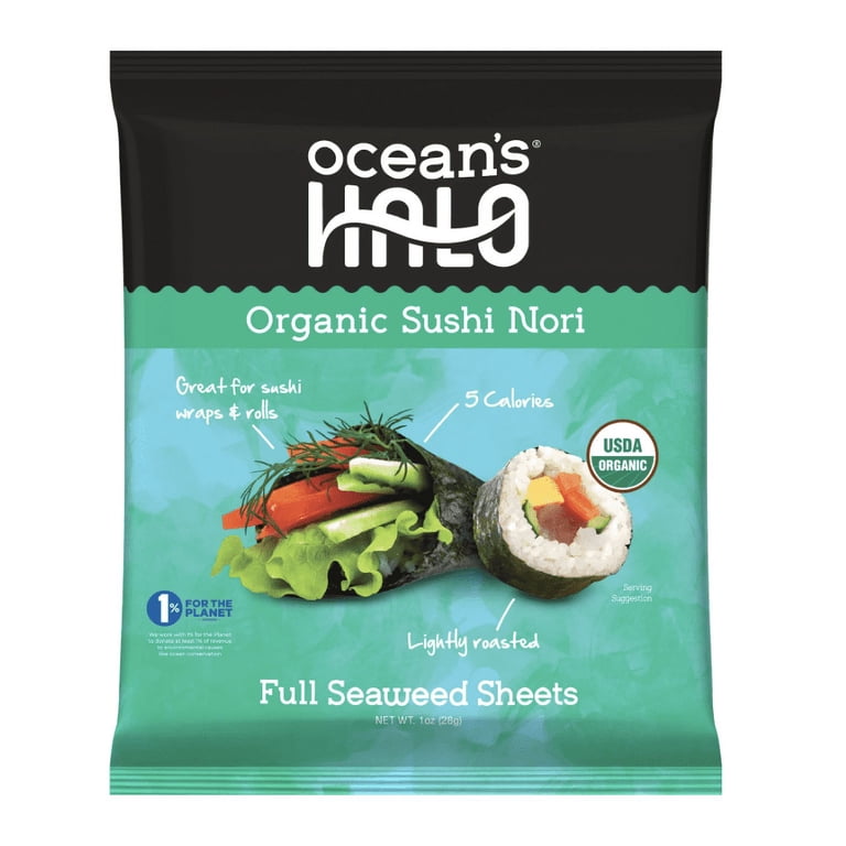 Ocean's Halo, Sushi Nori Seaweed, Organic, Vegan, Non-GMO, Perfect