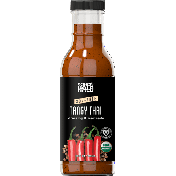Ocean's Halo Tangy Thai Dressing & Marinade - Organic, Vegan, Soy-free, 12 oz, (2 Pack)