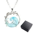 thumbnail image 1 of Ocean's Oath Jewelry Set, Boho Blue Ocean Wave Necklace Earring Rings Hot R0P8, 1 of 9