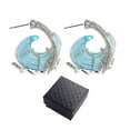thumbnail image 1 of Ocean's Oath Jewelry Set, Boho Blue Ocean Wave Necklace Earring Rings Hot Z6L8, 1 of 8