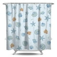 thumbnail image 1 of Ocean series Shower Curtain - Marine Seashell Pattern with 12 Easy-Slide Hooks for Modern Bathrooms,84x72in, 1 of 5