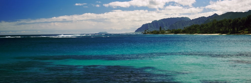 Ocean view Oahu Hawaii USA Canvas Art - Panoramic Images (27 x 9)