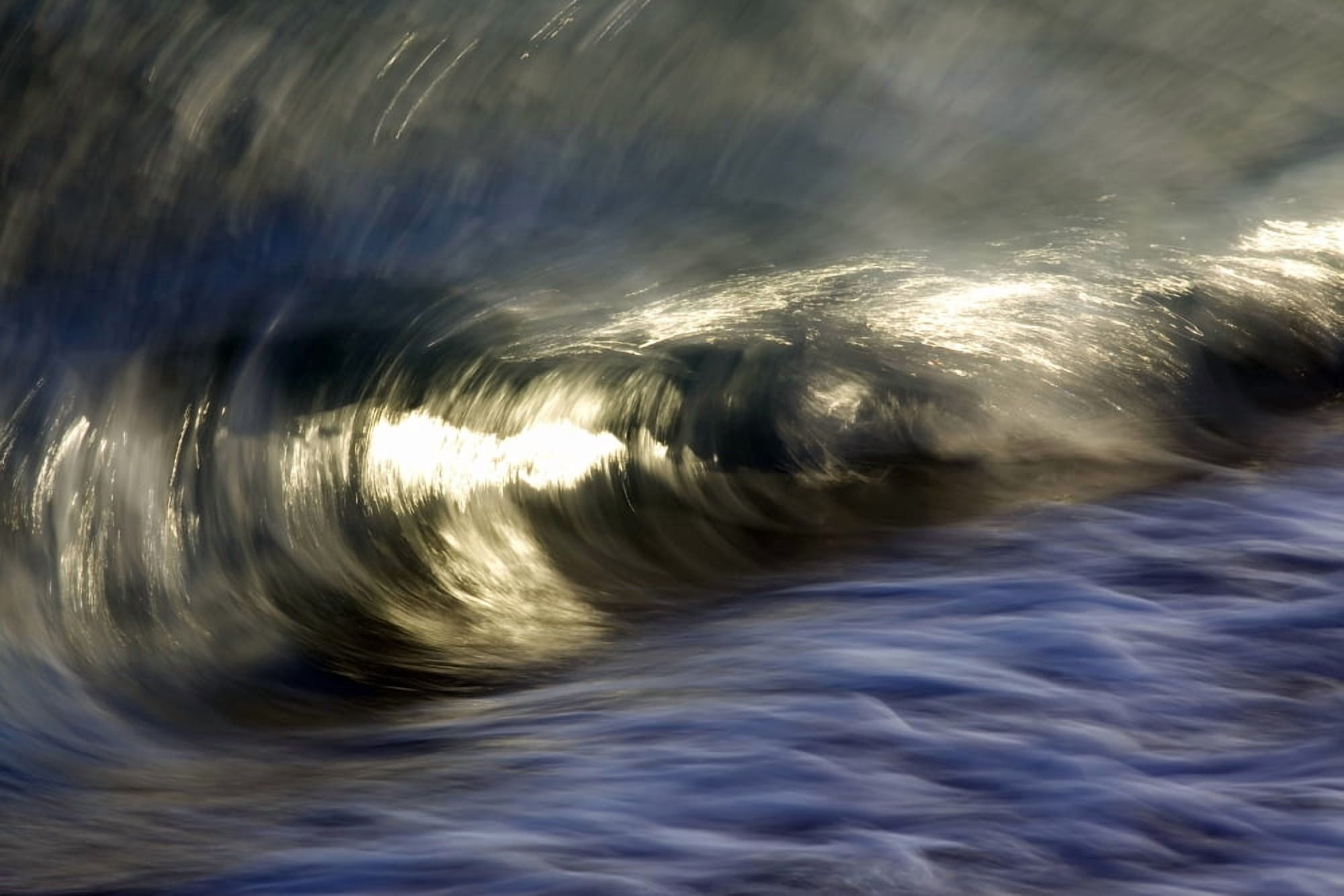 Ocean wave blurred by motion Hawaii United States of America Canvas Art - Vince Cavataio Design Pics (19 x 12)