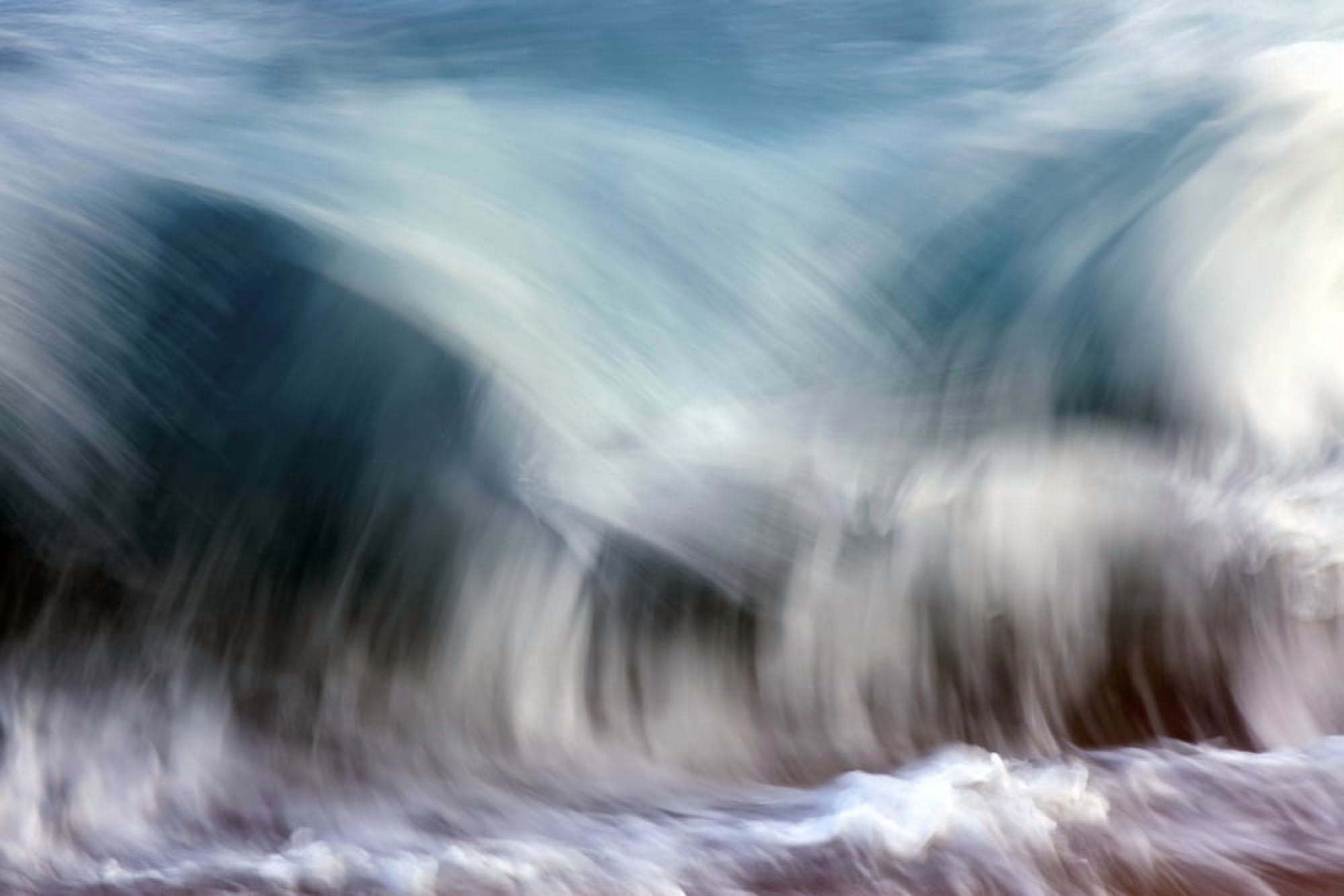 Ocean wave blurred by motion Hawaii United States of America Canvas Art - Vince Cavataio Design Pics (19 x 12)