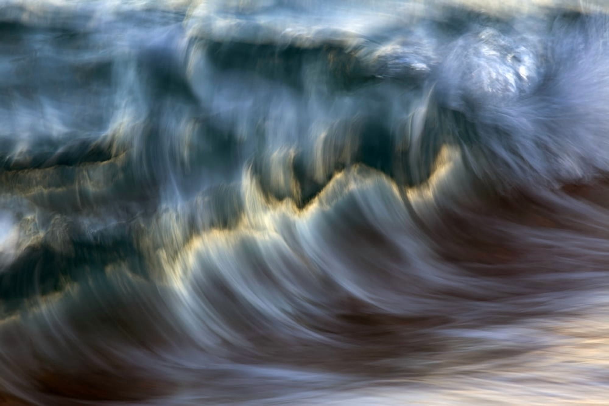 Ocean wave blurred by motion Hawaii United States of America Canvas Art - Vince Cavataio Design Pics (19 x 12)