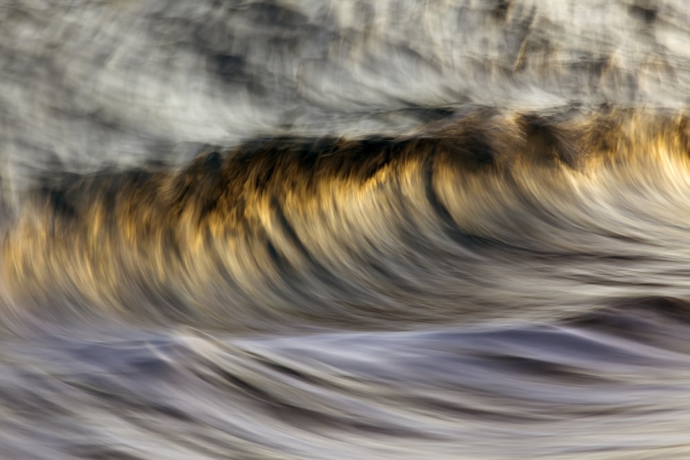 Ocean wave blurred by motion Hawaii United States of America Canvas Art - Vince Cavataio Design Pics (38 x 24)