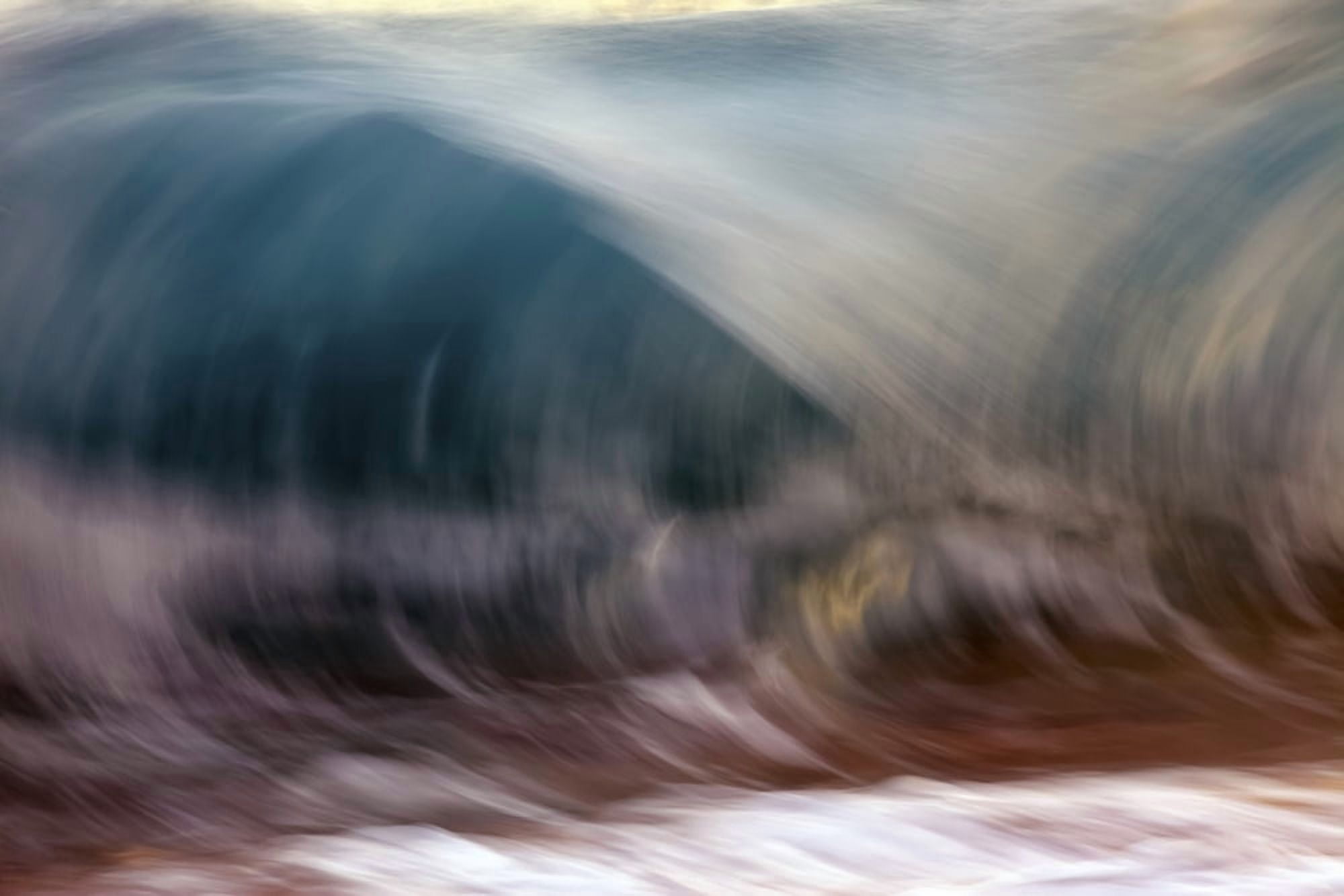 Ocean wave blurred by motion Hawaii United States of America Canvas Art - Vince Cavataio Design Pics (38 x 24)