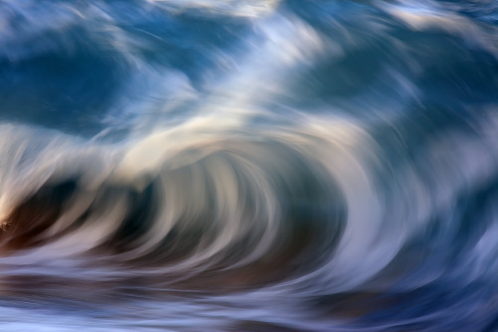Ocean wave blurred by motion Hawaii United States of America Canvas Art - Vince Cavataio Design Pics (38 x 24)
