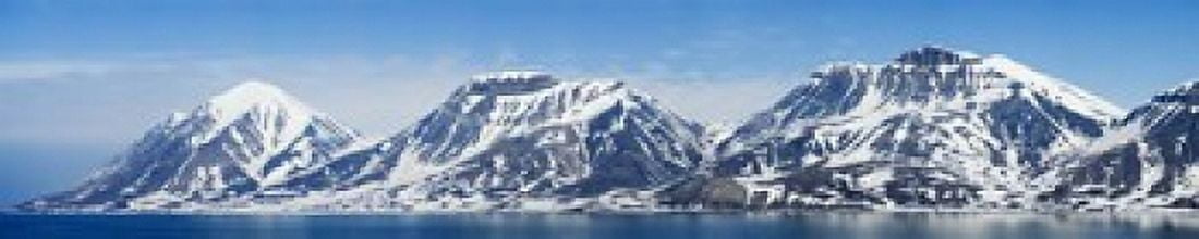 Ocean with a mountain range in the background Bellsund Spitsbergen Svalbard Islands Norway Canvas Art - Panoramic Images (24 x 5)