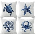 thumbnail image 1 of OceanPillow Covers,Sea Turtles Starfish Coral Crabs Pillow Cases,Nautical Throw Pillow Cover, 1 of 5