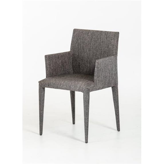 OceanTailer HomeRoots Furniture 33"H Modern Grey Upholstered Fabric Dining Chair with Metal Legs