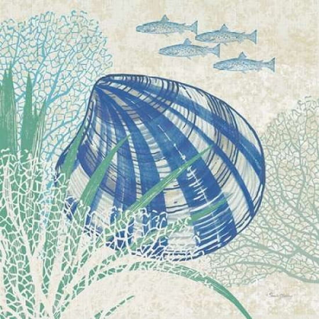 Oceana Indigo Shells III Canvas Art - Pamela Gladding (24 x 24)