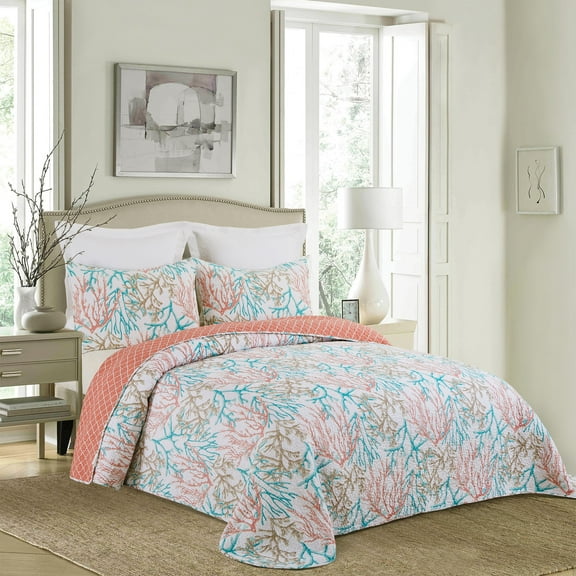 Oceanaire Seafoam Coastal Beach Theme Twin Bedspread