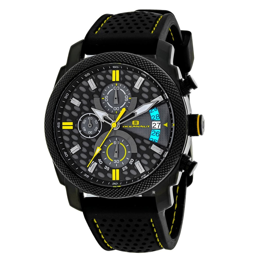 Oceanaut Mens Kryptonite Black Grey Dial Watch OC2322 Stainless Steel  Rubber Strap - Walmart.com