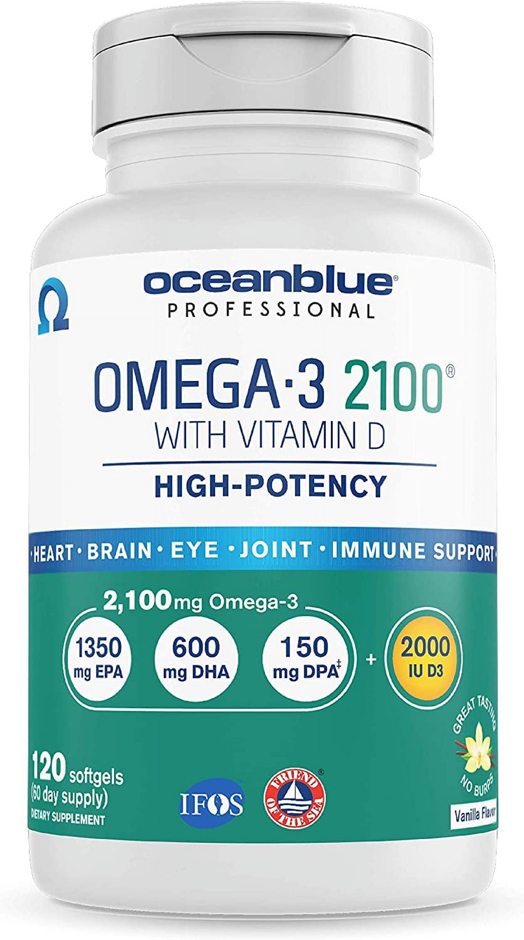 Oceanblue Omega3 2100 with Vitamin D3 120 ct Triple Strength