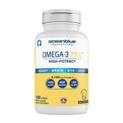 OceanBlue Omega-3 Fish Oil 2100, 120 Count, No Burp Fish Oil Omega 3 Supplement, High-Potency EPA & DHA, Burpless Fish Oil, Mercury Free Omega 3 Fish Oil, Gluten-Free, 60 Servings