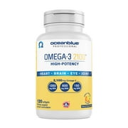 Oceanblue Professional Omega-3 2100-120 Count - High-Potency Triple Strength Burpless Fish Oil (60 Servings)