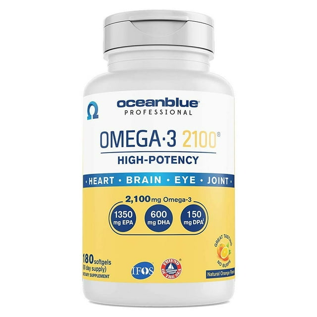 Oceanblue Professional Omega-3 2100 180 ct Triple Strength Burpless