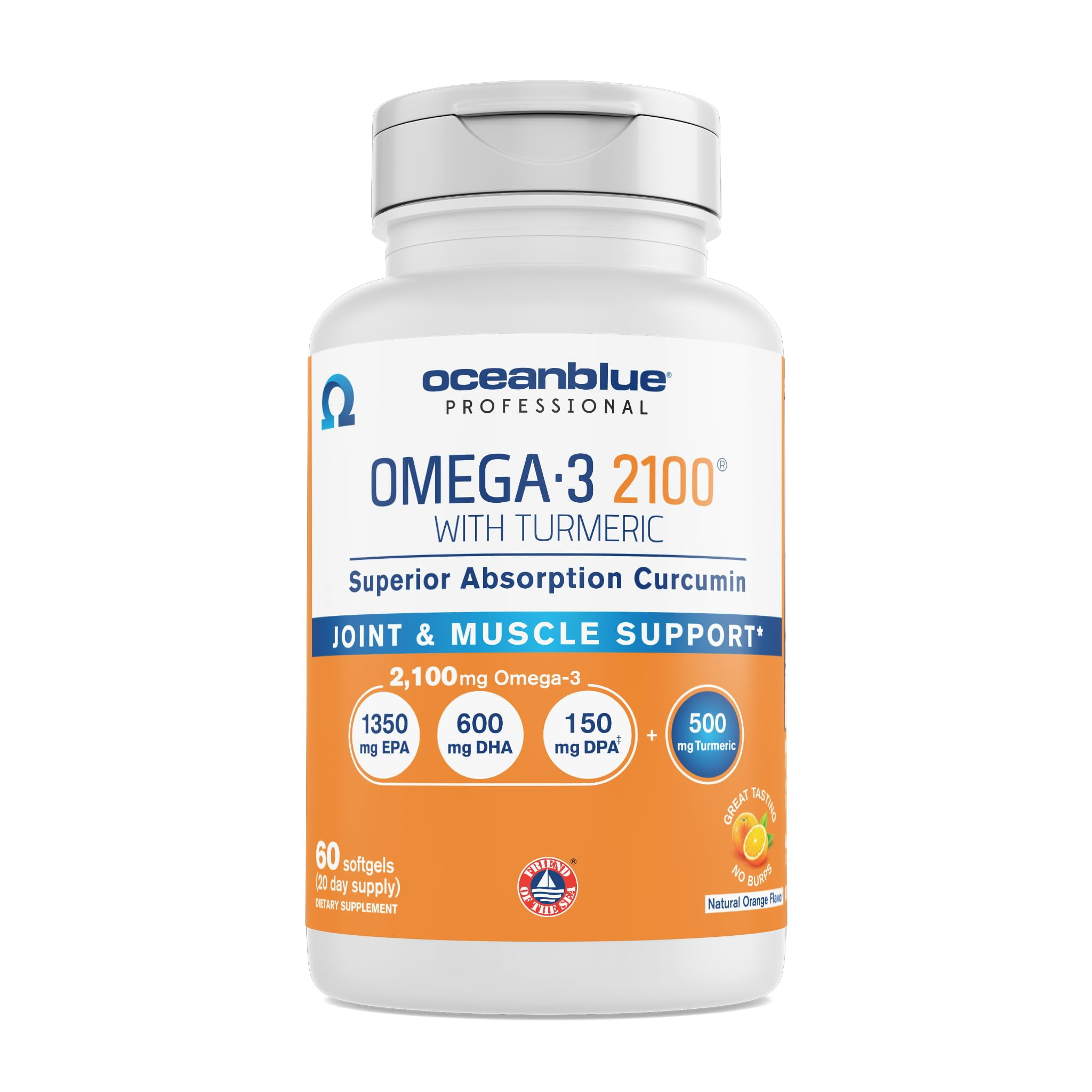 Oceanblue Professional Omega3 2100 with Turmeric 60 Count Triple