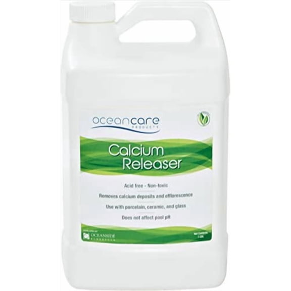 Oceancare Products - Calcium Releaser - Gallon(Cleans up to 300 Square Feet)-Pool Tile Cleaner Calcium Remover, Safe on Glass, Porcelain, & Ceramic Surfaces - Calcium Cleaner-Tile&Grout Cleaner