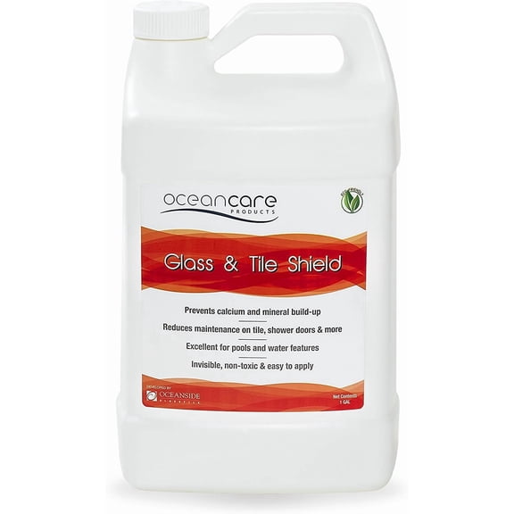 Oceancare Products - Glass and Tile Shield - Gallon - Rock Water Feature Tile Protectant, Calcium and Efflorescence Prevention - Invisible Top Coat Surface Protectant - Grout and Tile Protectant