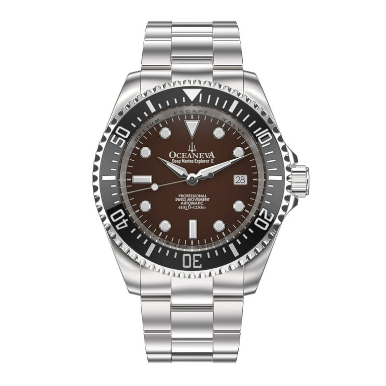 Oceaneva Deep Marine Explorer Pro Diver Watch Black and Brown