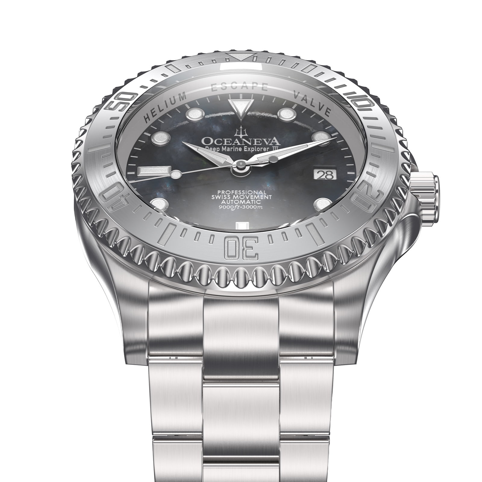 Oceaneva Deep Marine Explorer Pro Diver Watch Gun Metal Gray