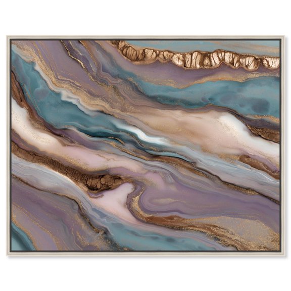 Oceanic Amethyst Swirl Canvas Print Geode Art by Art Remedy, Silver Frame, 20 x 16