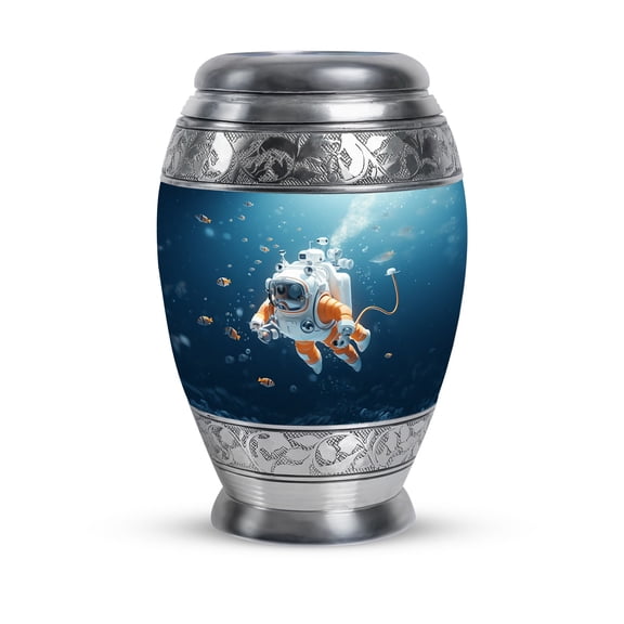 Oceanic Blue Cremation Urns For Adult Ashes, Burial Urns For Adult Human Ashes, Large Urn For Male & Female, Funeral Urn For Adult Ashes Men/women, Memorial Urn For Human Ashes 10 Inch