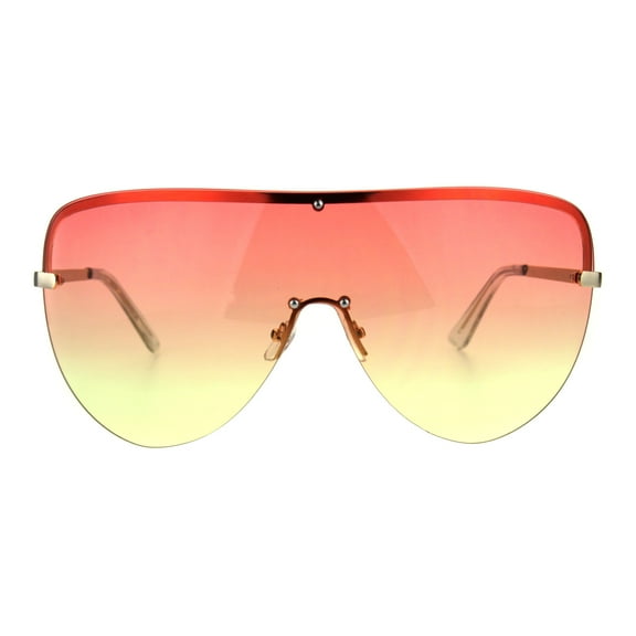 Oceanic Color Gradient Lens Oversize Shield Diva Racer Sunglasses Orange Yellow