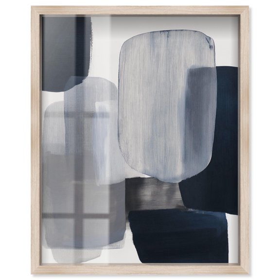 Oceanic Forms I Shadowbox Print Modern Wall Decor by Art Remedy, Blonde Frame, 16 x 20