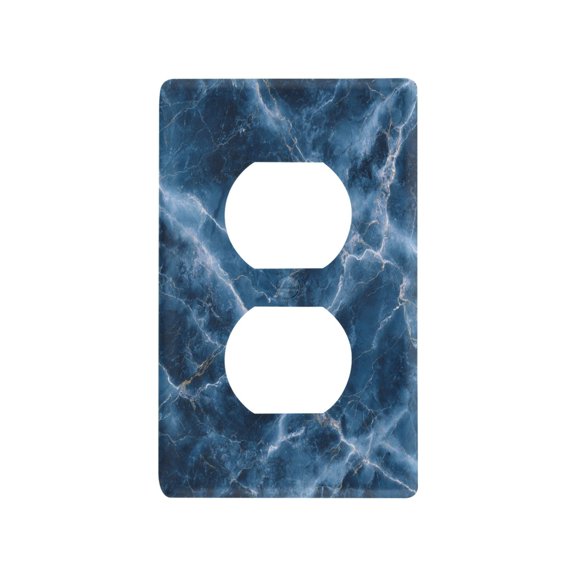 Oceanic Gilded Strata Decorative Wall Plate, Flame Retardant PC Plastic Light Switch & Outlet Cover with Mounting Screws Fits Duplex Outlets