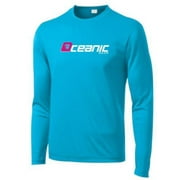 Oceanic Girls Performance Long Sleeve V-Neck (Electric Blue Mermaid, Youth Small)
