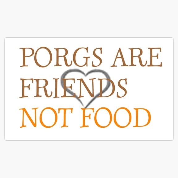 Oceanic Marine Life Protection Slogan Porgs Are Friends Not Food Aquarium Decal For Water Bottle Sticker