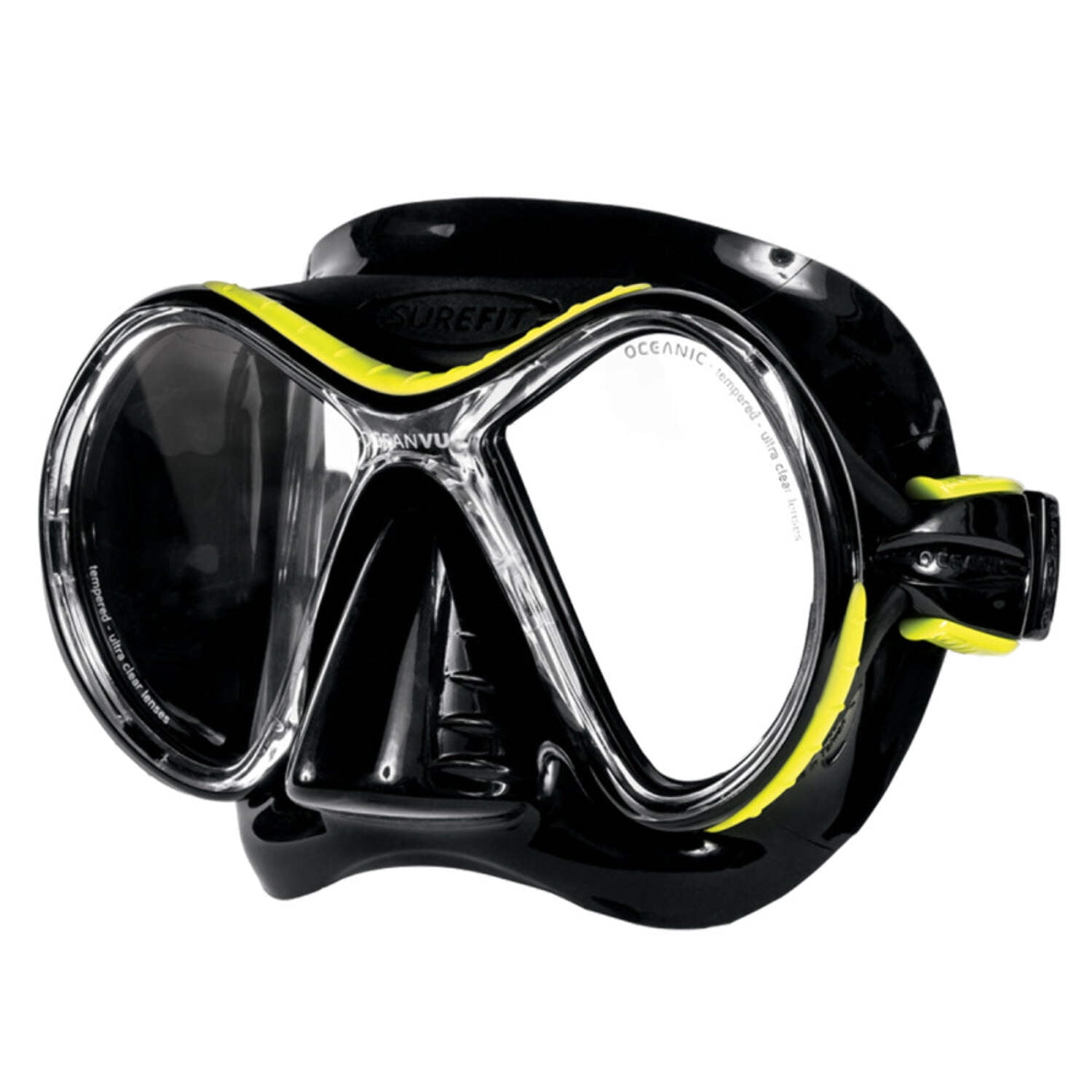 Cressi Surefit Frameless Dive Mask - Black Single Lens Snorkeling & Scuba Mask With Quick-Adjust Strap - View #4