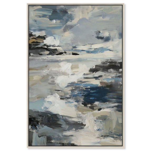 Oceanic Opacity Canvas Print Modern Wall Decor by Art Remedy, Silver Frame, 20 x 30