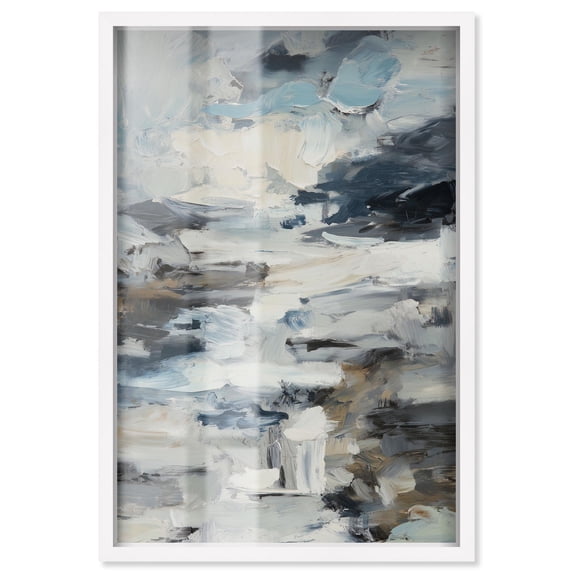 Oceanic Opacity II Shadowbox Print Modern Wall Decor by Art Remedy, White Frame, 24 x 36