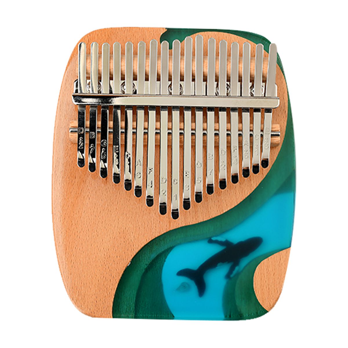 Oceanic Resin Thumb Harp Create Music in Your Hand 17 Steel Keys