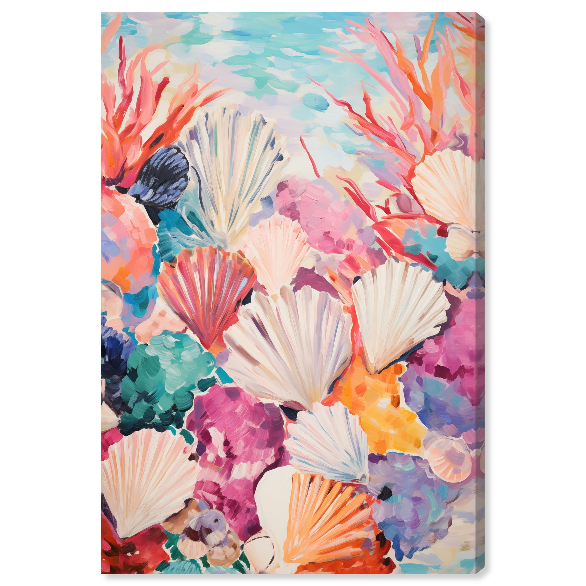 Oceanic Shells Abstract Canvas Art in Multicolor, 16" x 24"