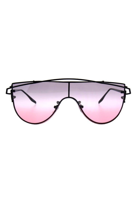 Oceanic Tie Dye Gradient Shield Robotic Futurism Sunglasses Black Purple Pink