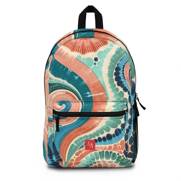 Oceanic Whirls and Pastel Waves - Backpack