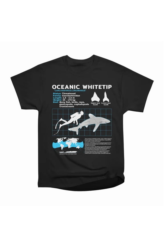 Oceanic Whitetip Shark Fact sheet T-Shirt Tee Gift For Him Merch For Her Apparel For Frien