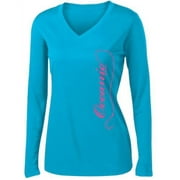 Oceanic Womens Performance V-Neck (Electric Blue, Large)