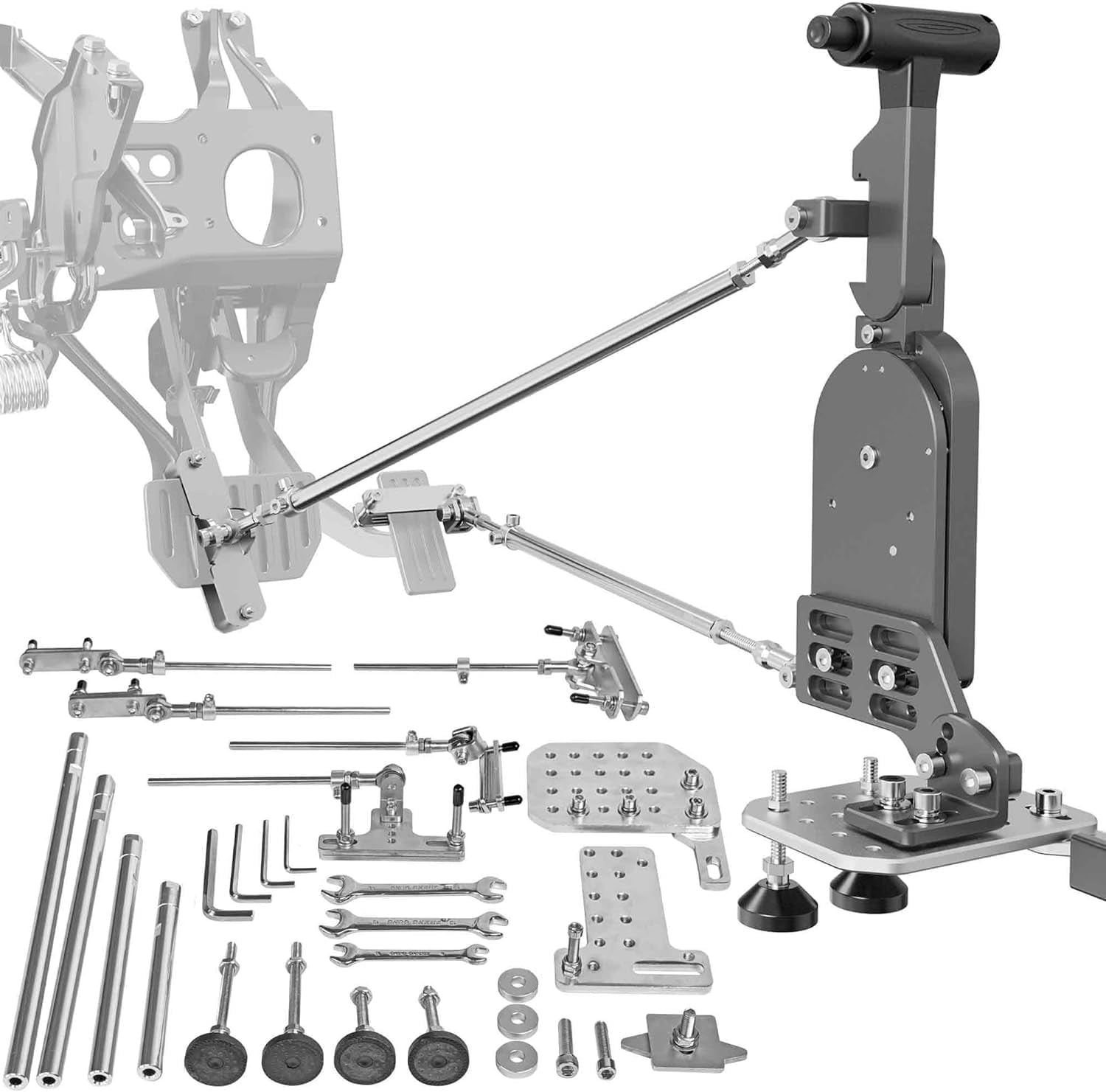 OceanicEcho Permanent Handicap Driving Hand Controls – Push/Pull Pedal Assist Device, CNC-Machined Hand Control for Disabled Drivers, Fits Most Vehicles